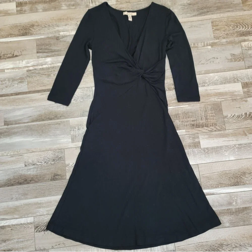Free People Black Stretch Faux Wrap Dress Size Small